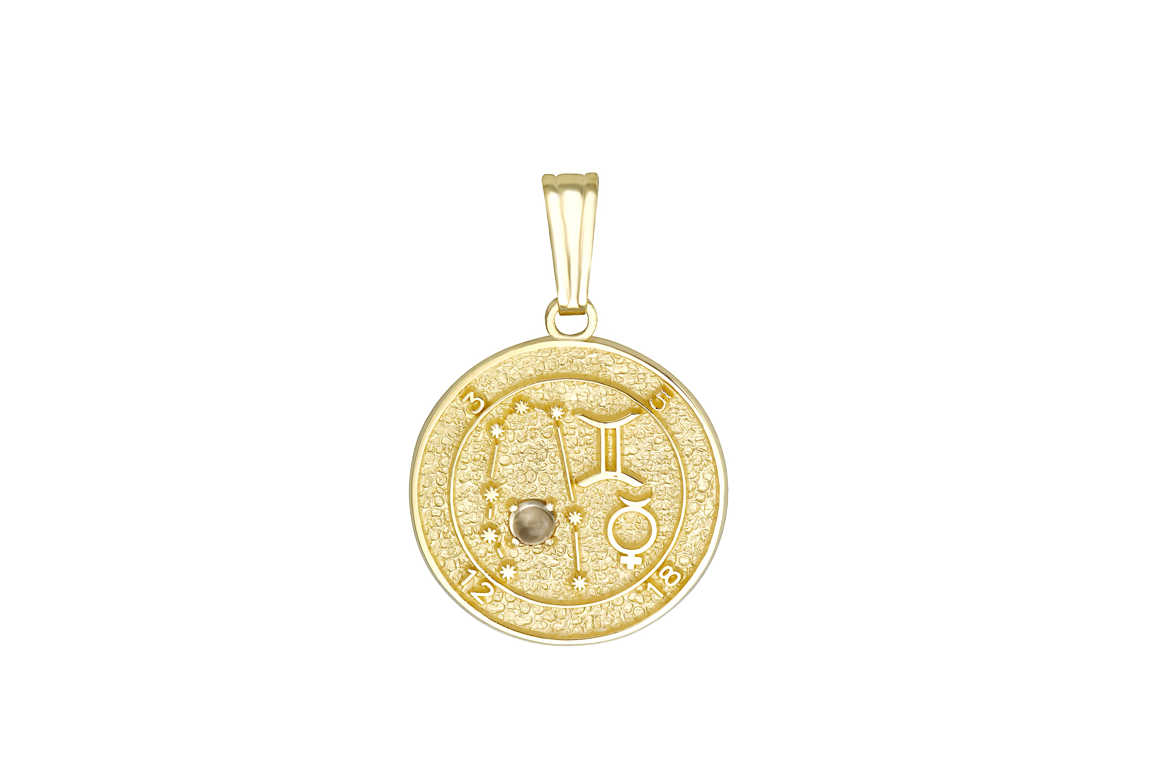 This Zodiac Talisman Pendant features your sign of the zodiac, your constellation, ruling planets, stone of the zodiac and your astrological lucky numbers.