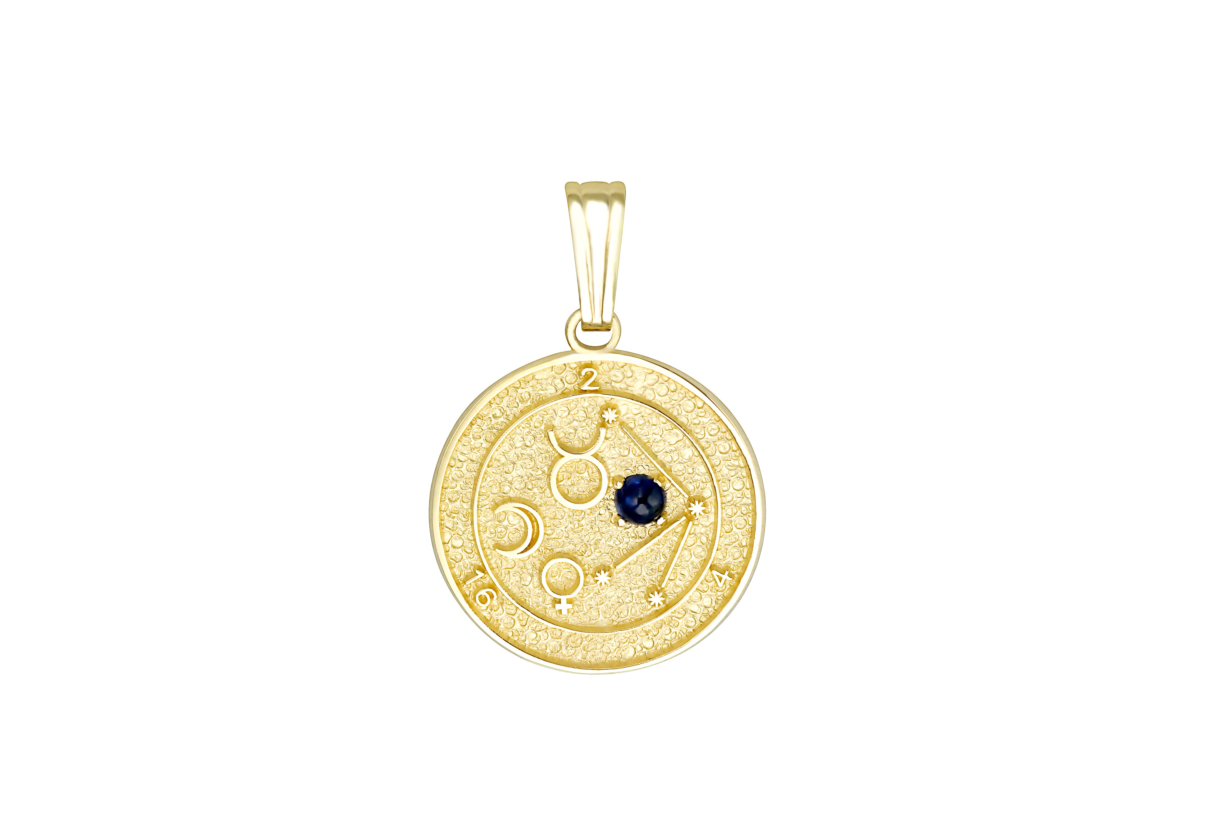 This Zodiac Talisman Pendant features your sign of the zodiac, your constellation, ruling planets, stone of the zodiac and your astrological lucky numbers.