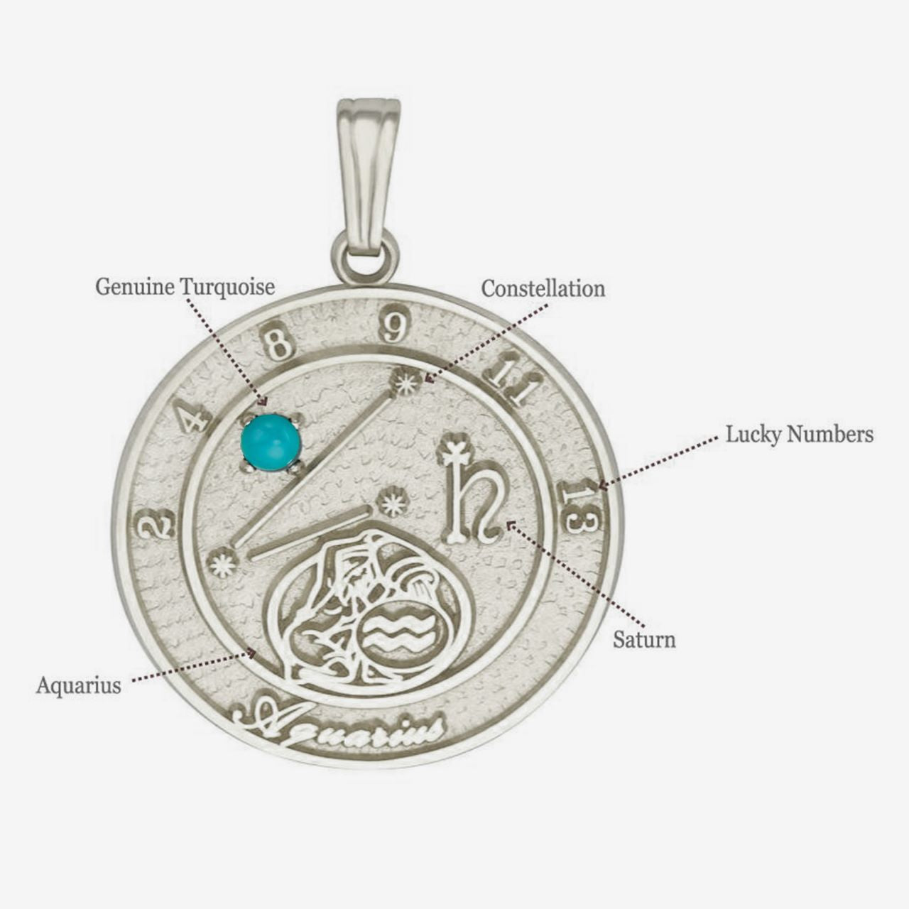 Sterling Silver Aquarius Talisman Pendant
