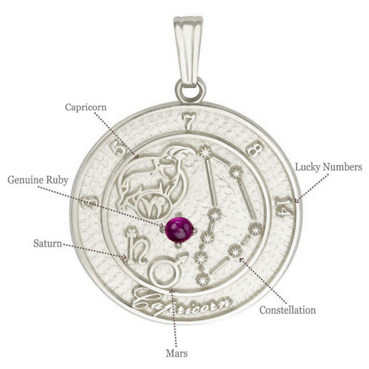 Sterling Silver Capricorn Talisman Pendant