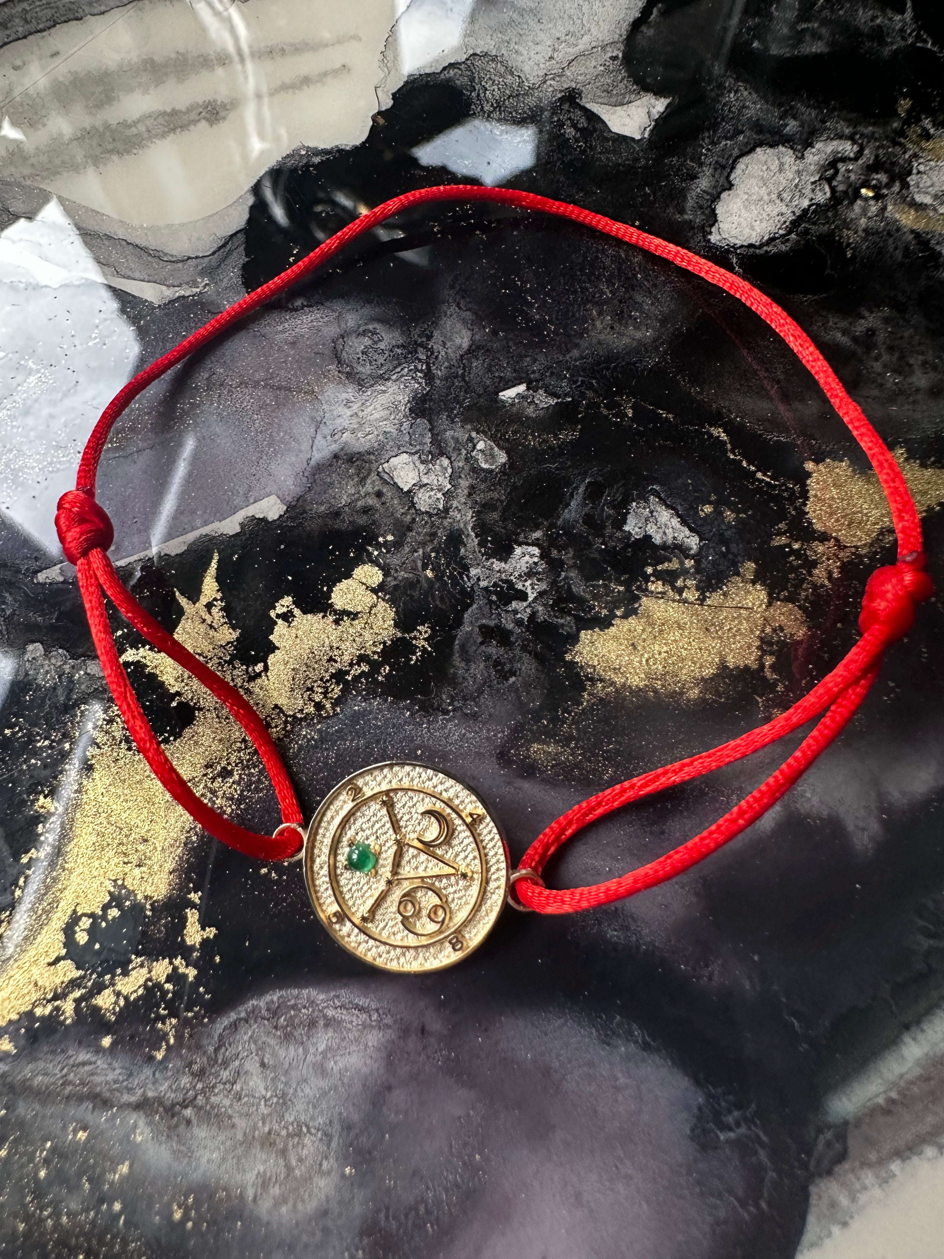 14K Gold Cancer Talisman Bracelet