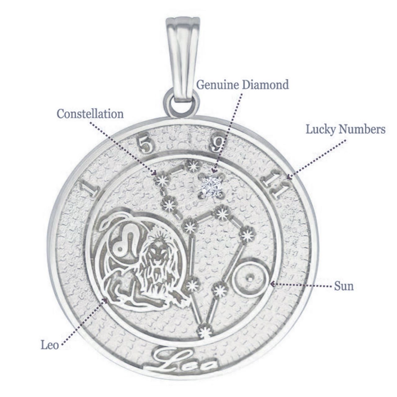 Sterling Silver Leo Talisman Pendant