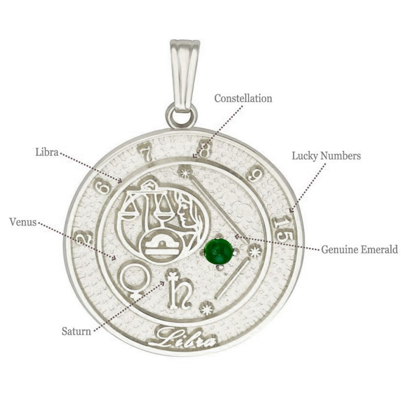 Sterling Silver Libra Talisman Pendant