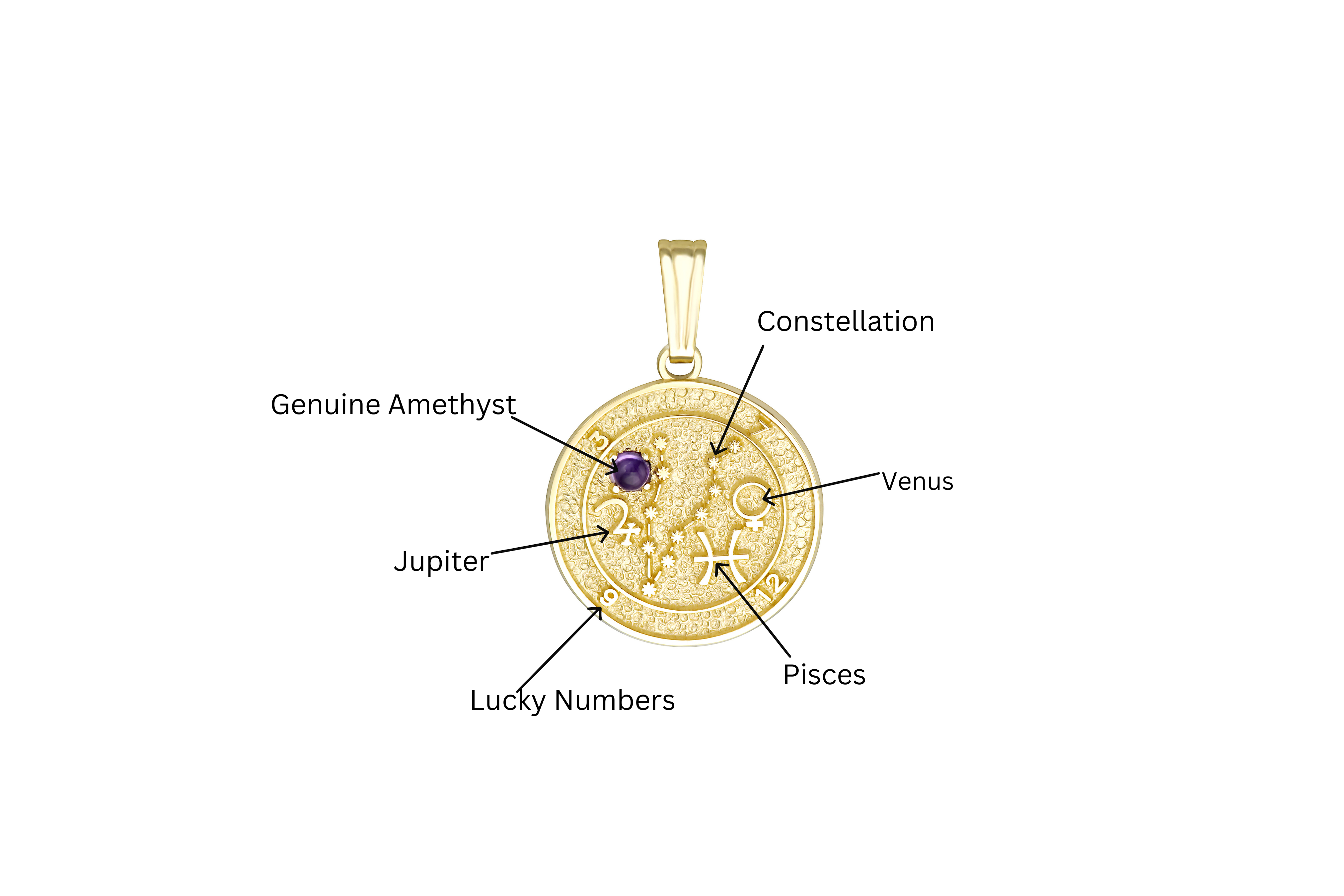 Talisman Pendant is a symbolic piece of jewelry designed to reflect the astrological characteristics associated with a person's zodiac sign