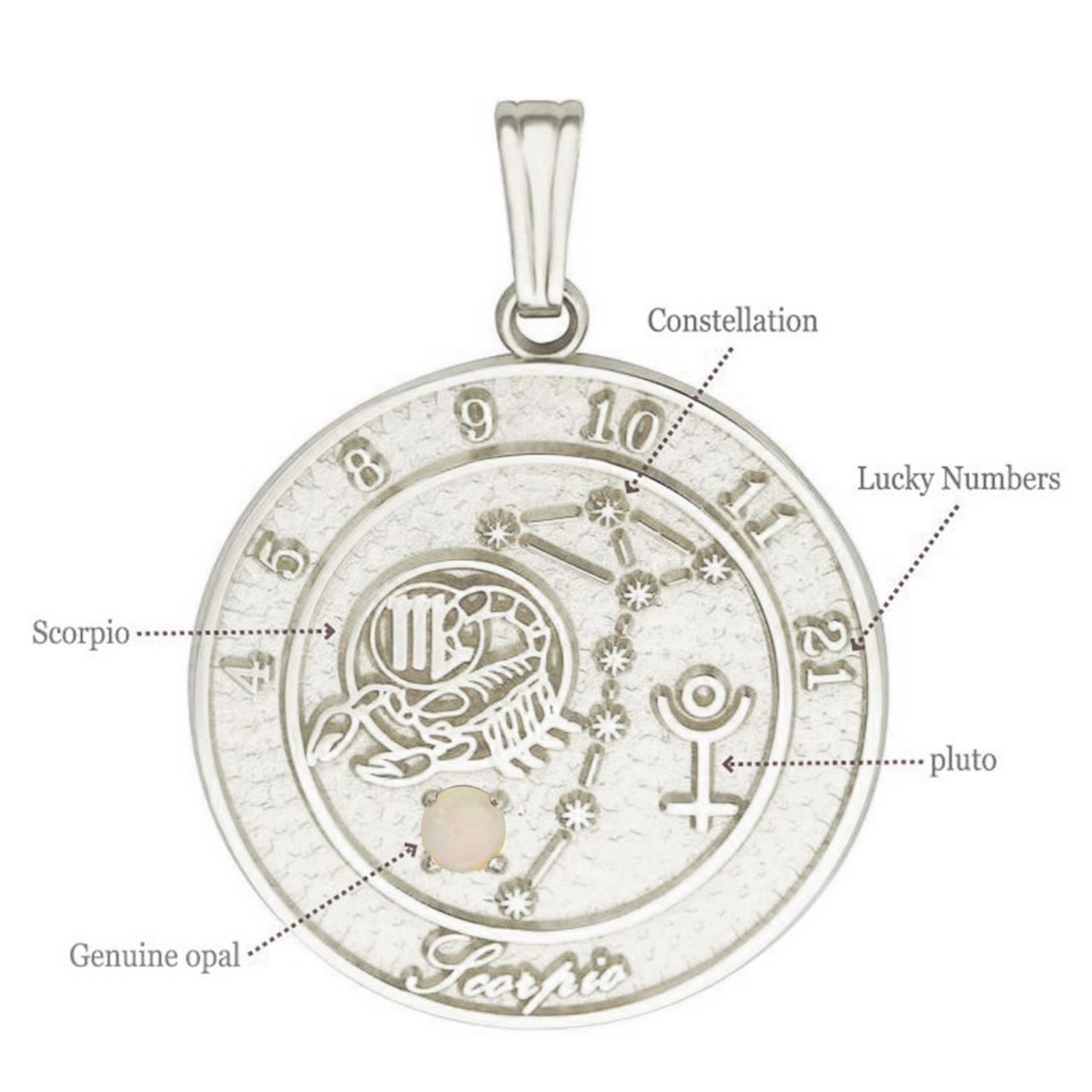 Sterling Silver Scorpio Talisman Pendant
