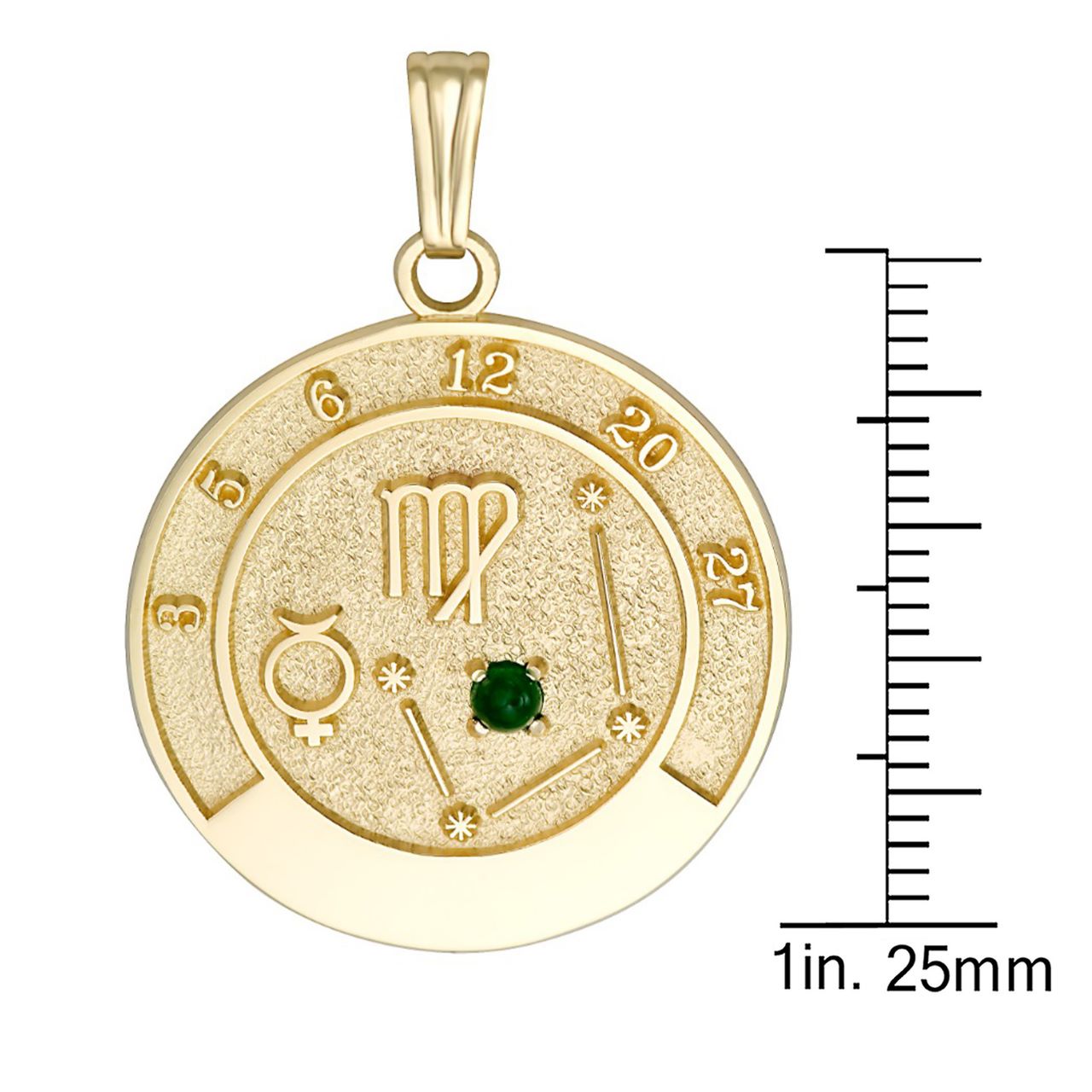 14k Gold Virgo Talisman Pendant