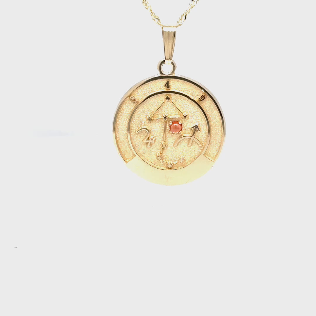 14k gold sagittarius pendant