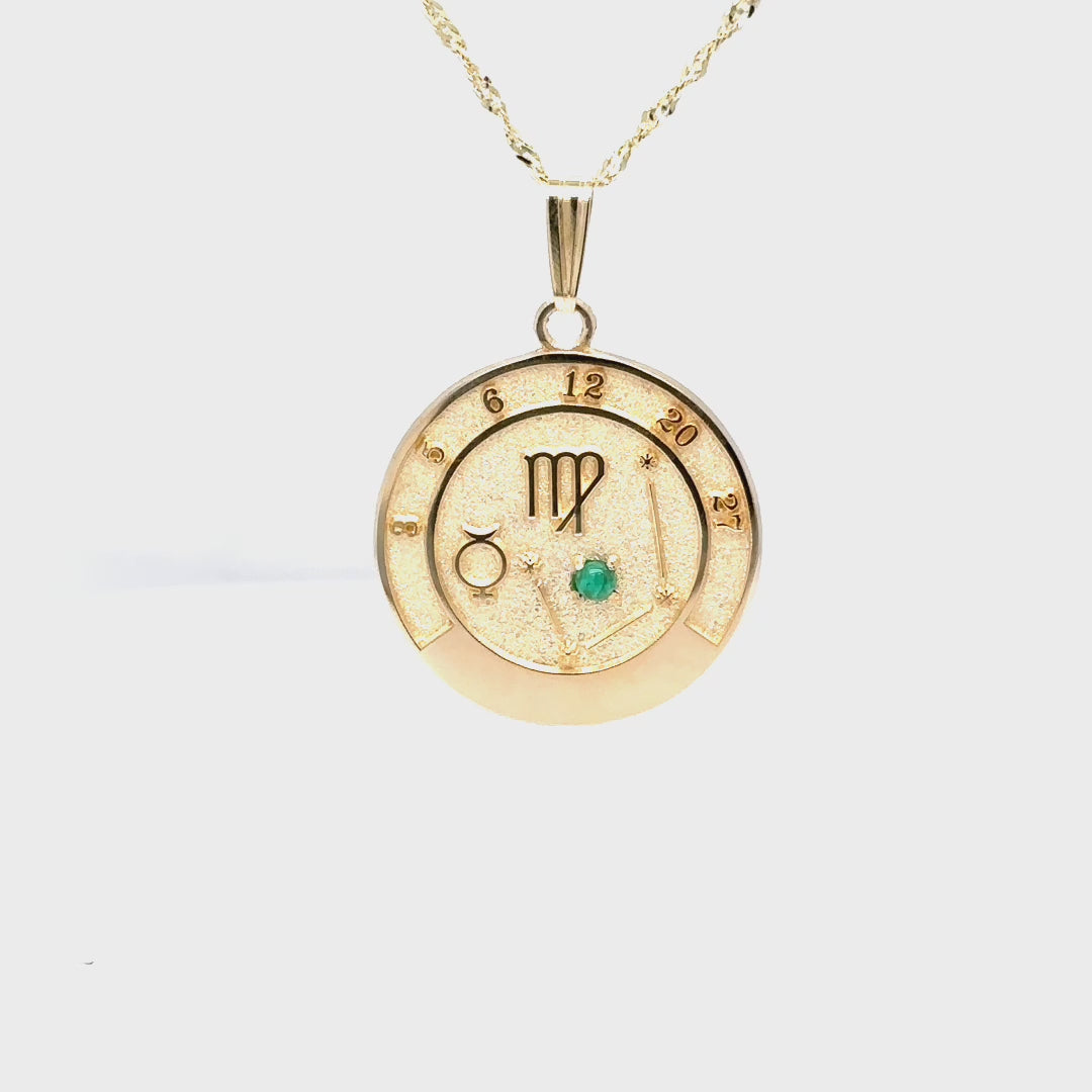 14k gold virgo pendant