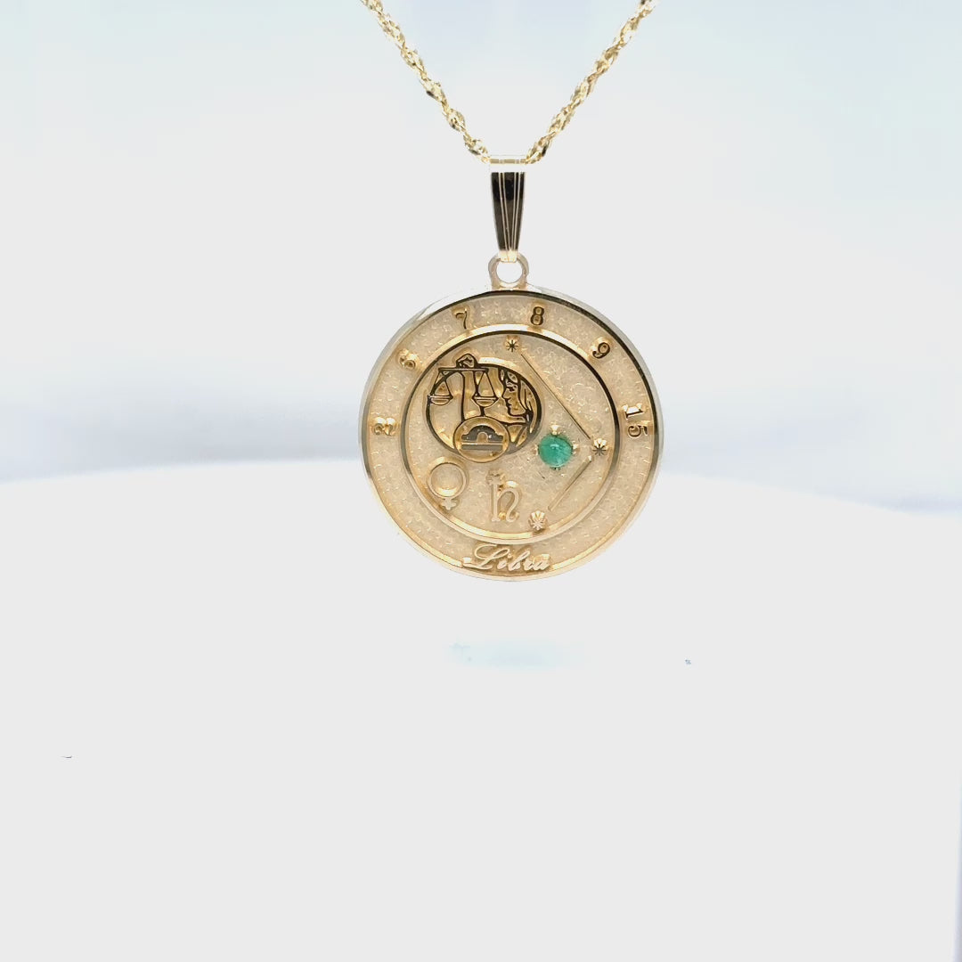 10k gold libra pendant