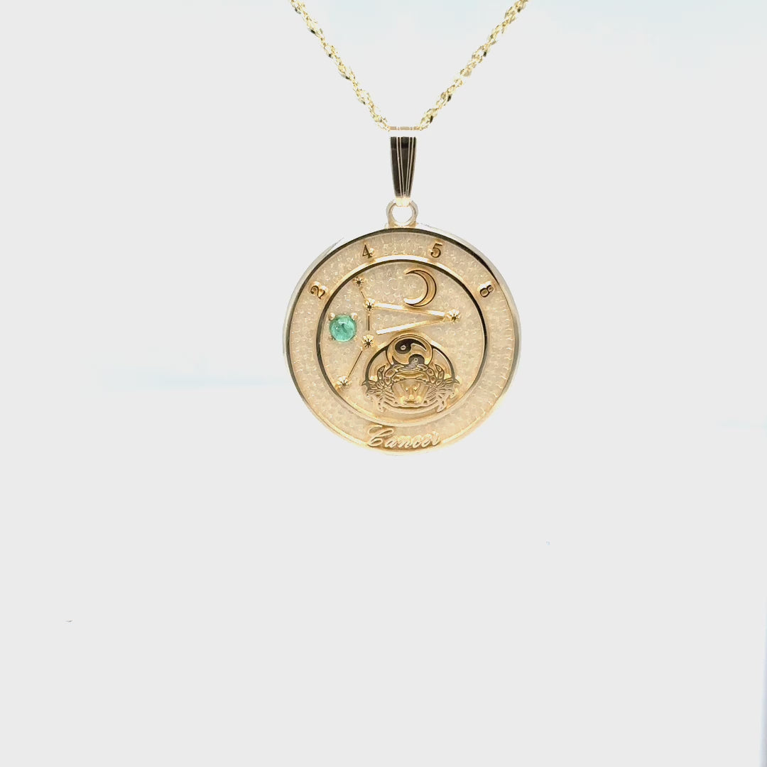 10k gold cancer pendant