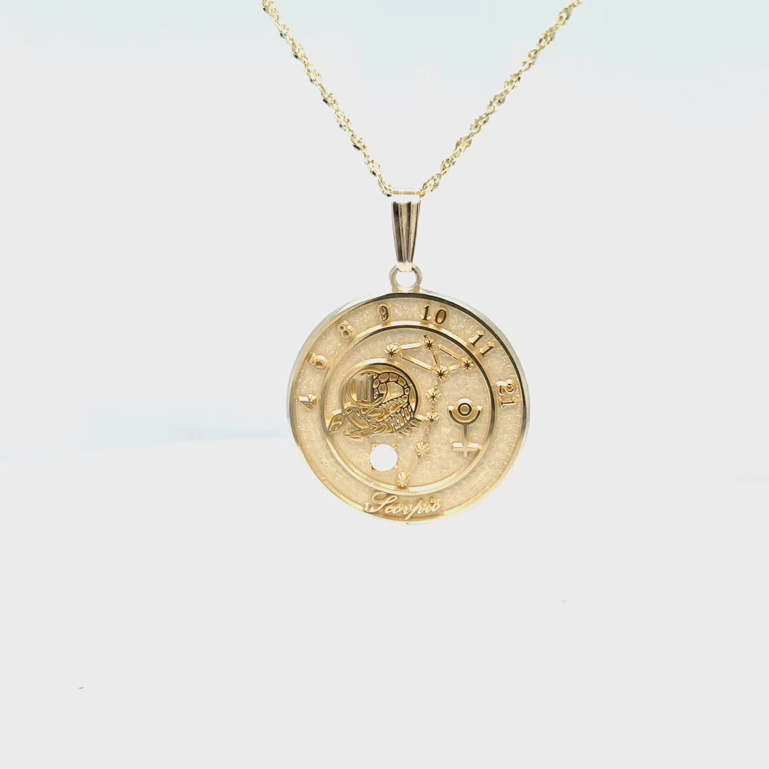 10k gold scorpio pendant