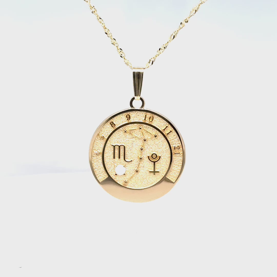 14k gold scorpio pendant