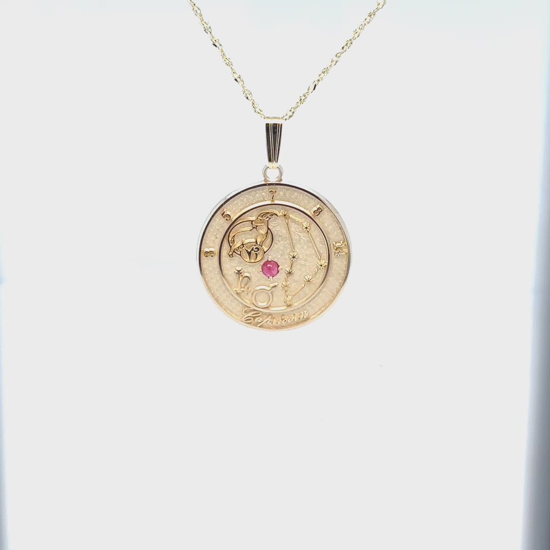 10k gold capricorn pendant