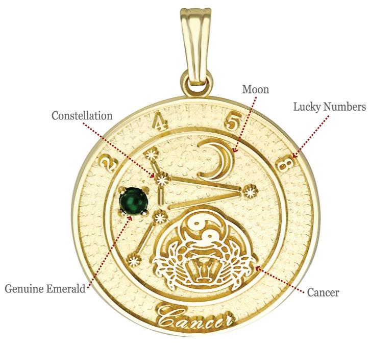 Talisman Pendant is a symbolic piece of jewelry designed to reflect the astrological characteristics associated with a person's zodiac sign