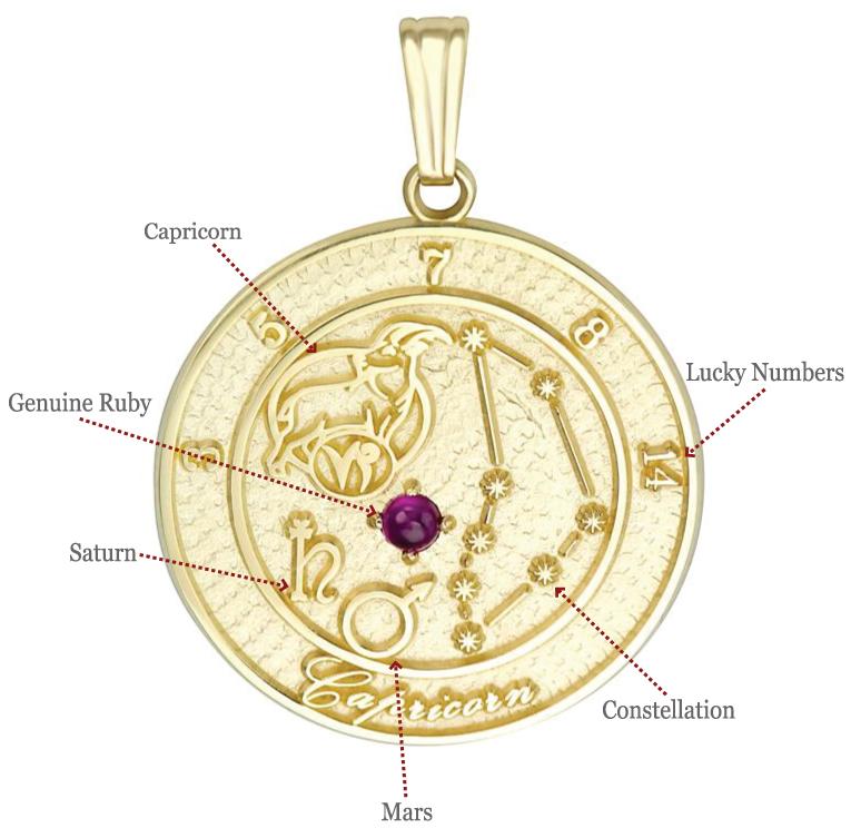 Talisman Pendant is a symbolic piece of jewelry designed to reflect the astrological characteristics associated with a person's zodiac sign