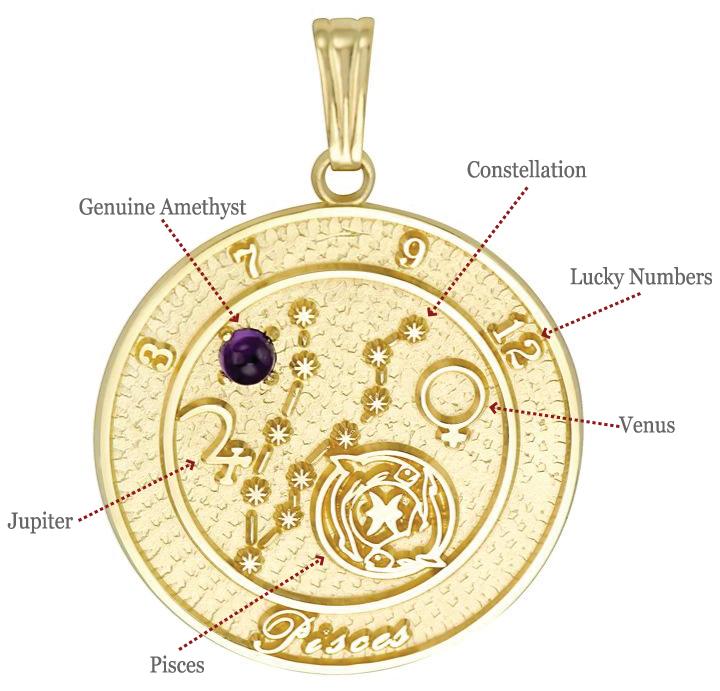 Talisman Pendant is a symbolic piece of jewelry designed to reflect the astrological characteristics associated with a person's zodiac sign