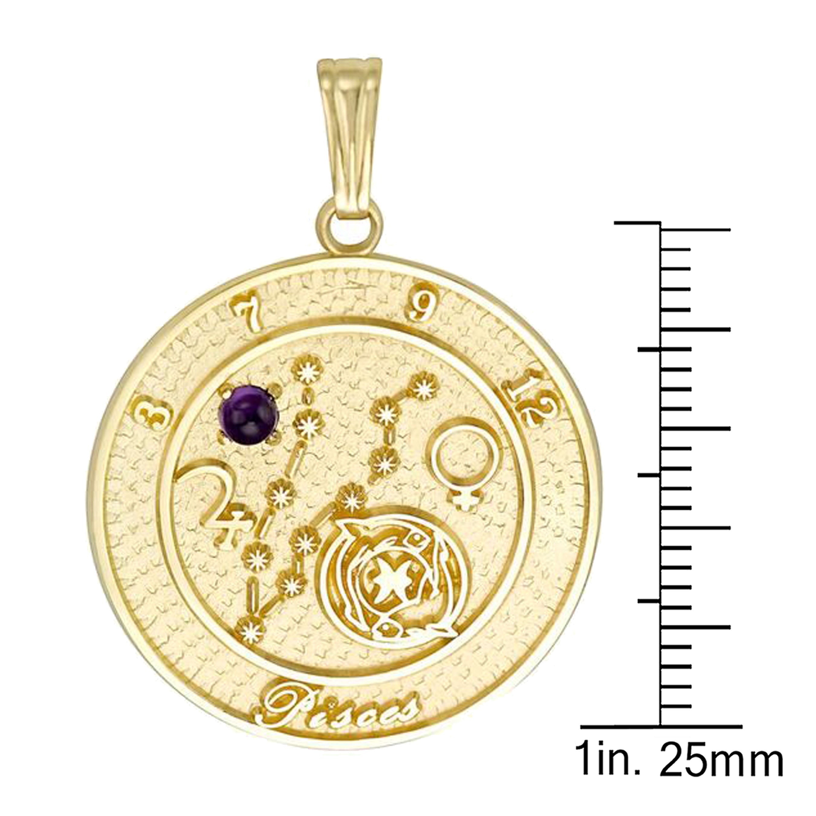 10K Gold Pisces Talisman Pendant