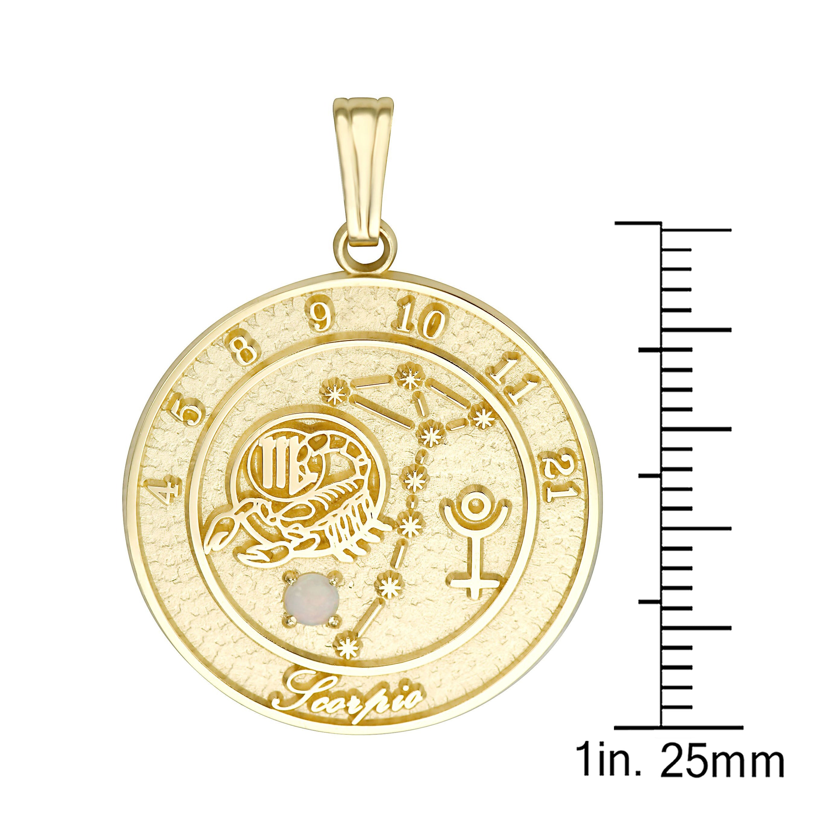 10K Gold Scorpio Talisman Pendant
