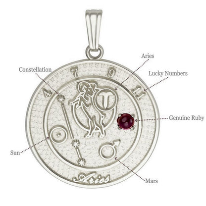 Sterling Silver Aries Talisman Pendant