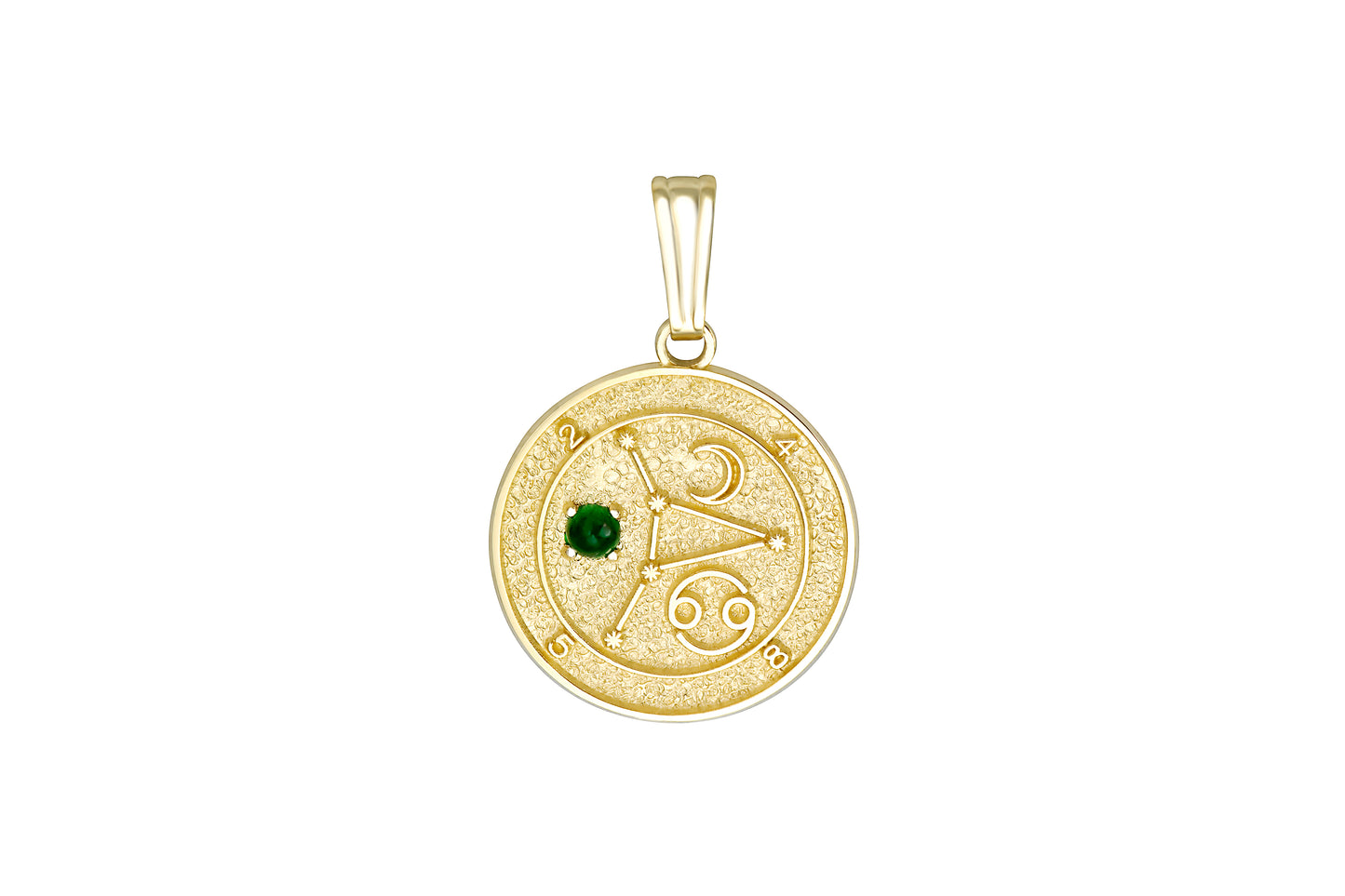 Gold Cancer Zodiac Talisman Pendant