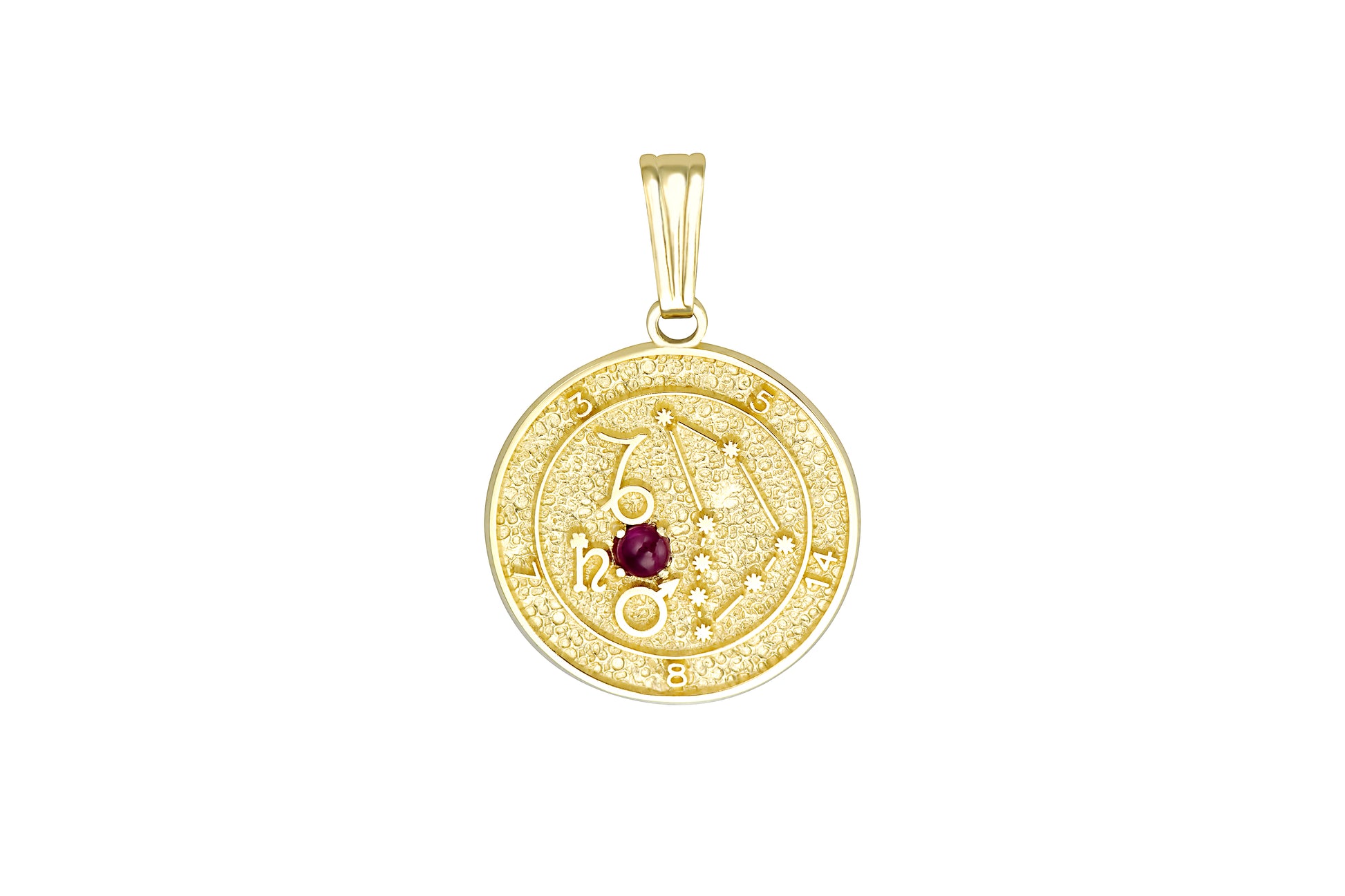 Gold Capricorn Zodiac Talisman Pendant