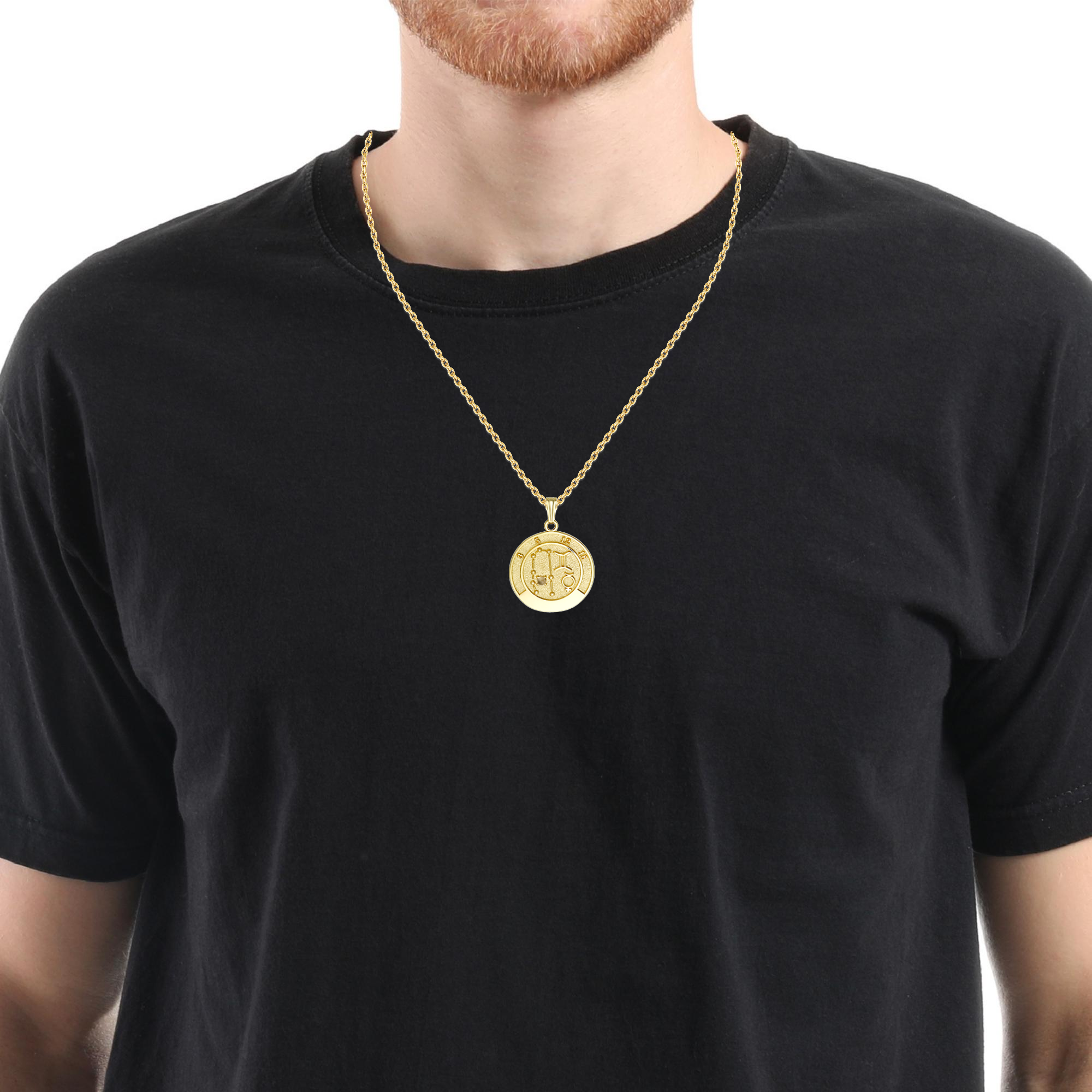 14k Gold Gemini Talisman Pendant