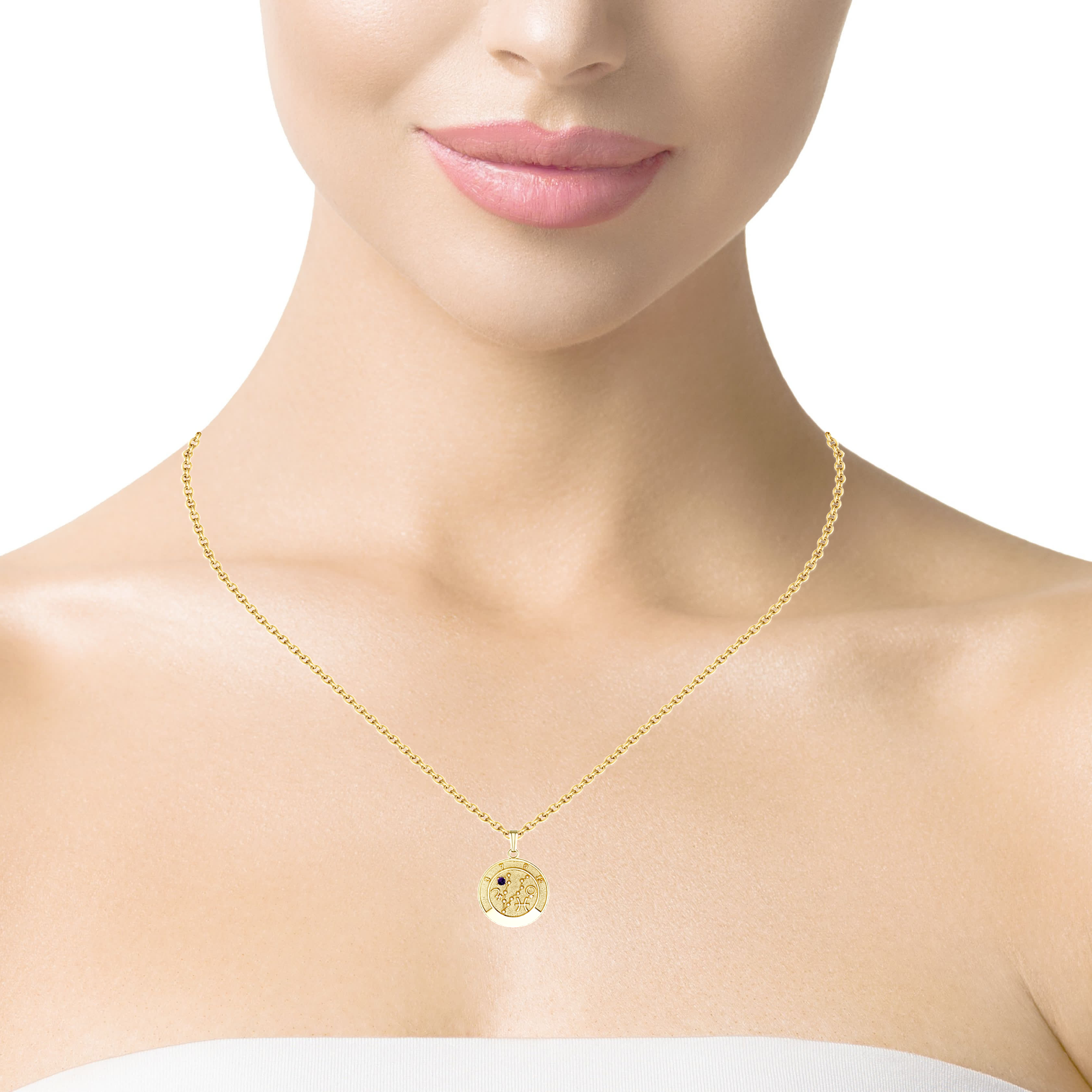 14k Gold Pisces Talisman Pendant