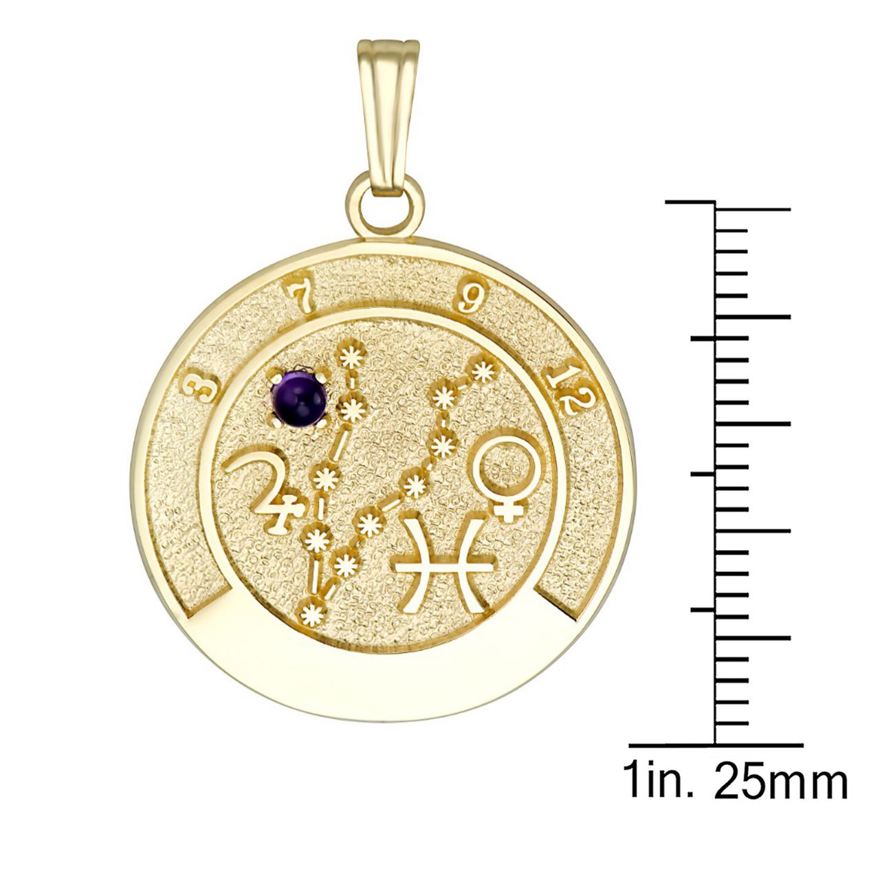 14K Yellow Gold Pisces Talisman Pendant