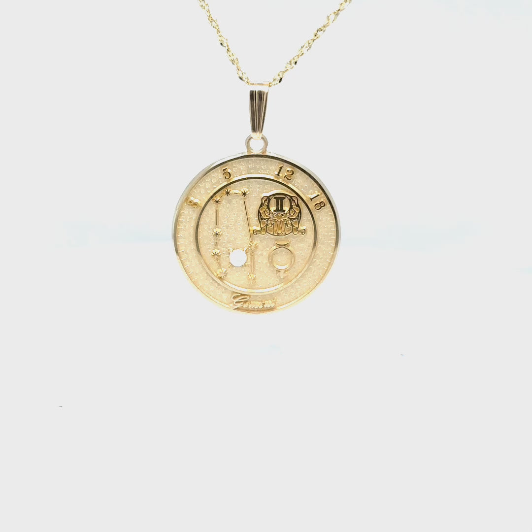 10k gold gemini pendant