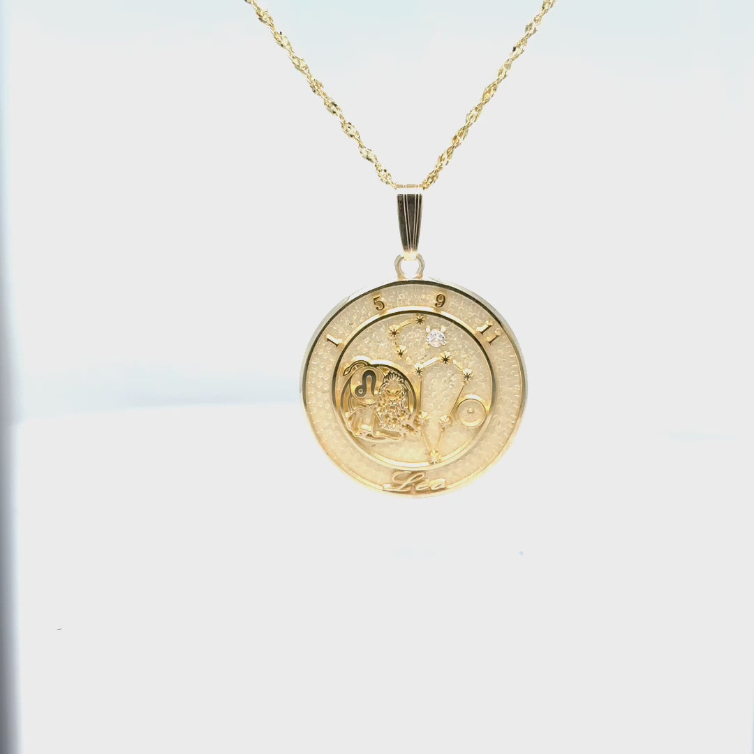 10k gold leo pendant
