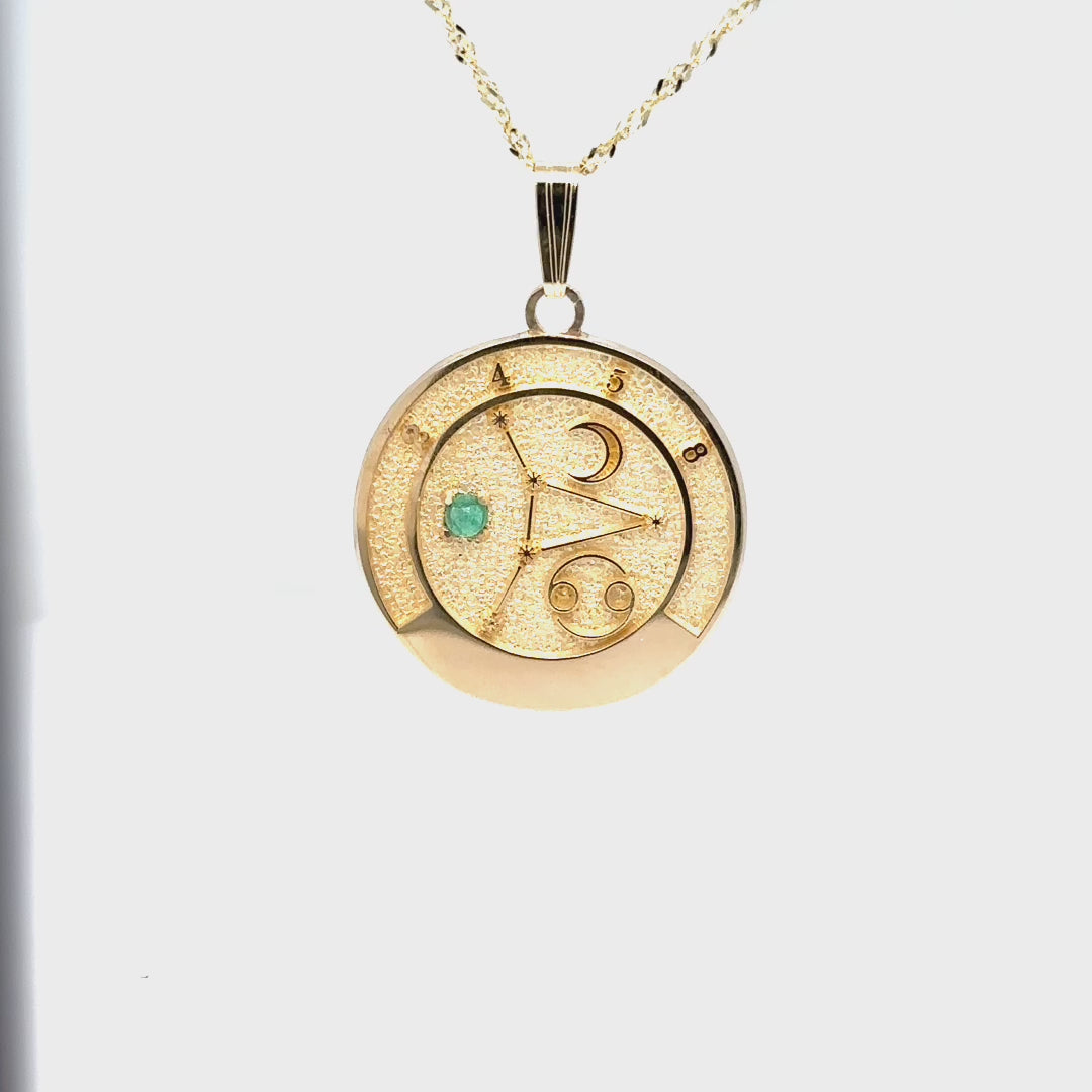 14k gold cancer pendant