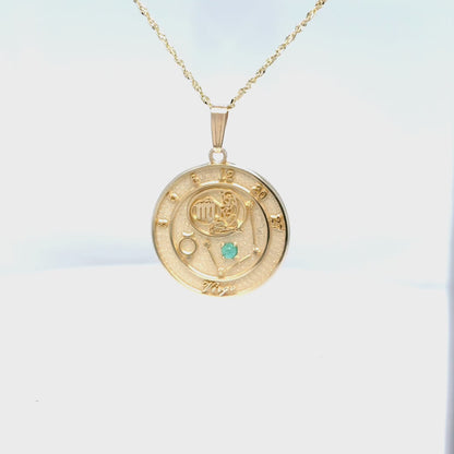 10k gold virgo pendant