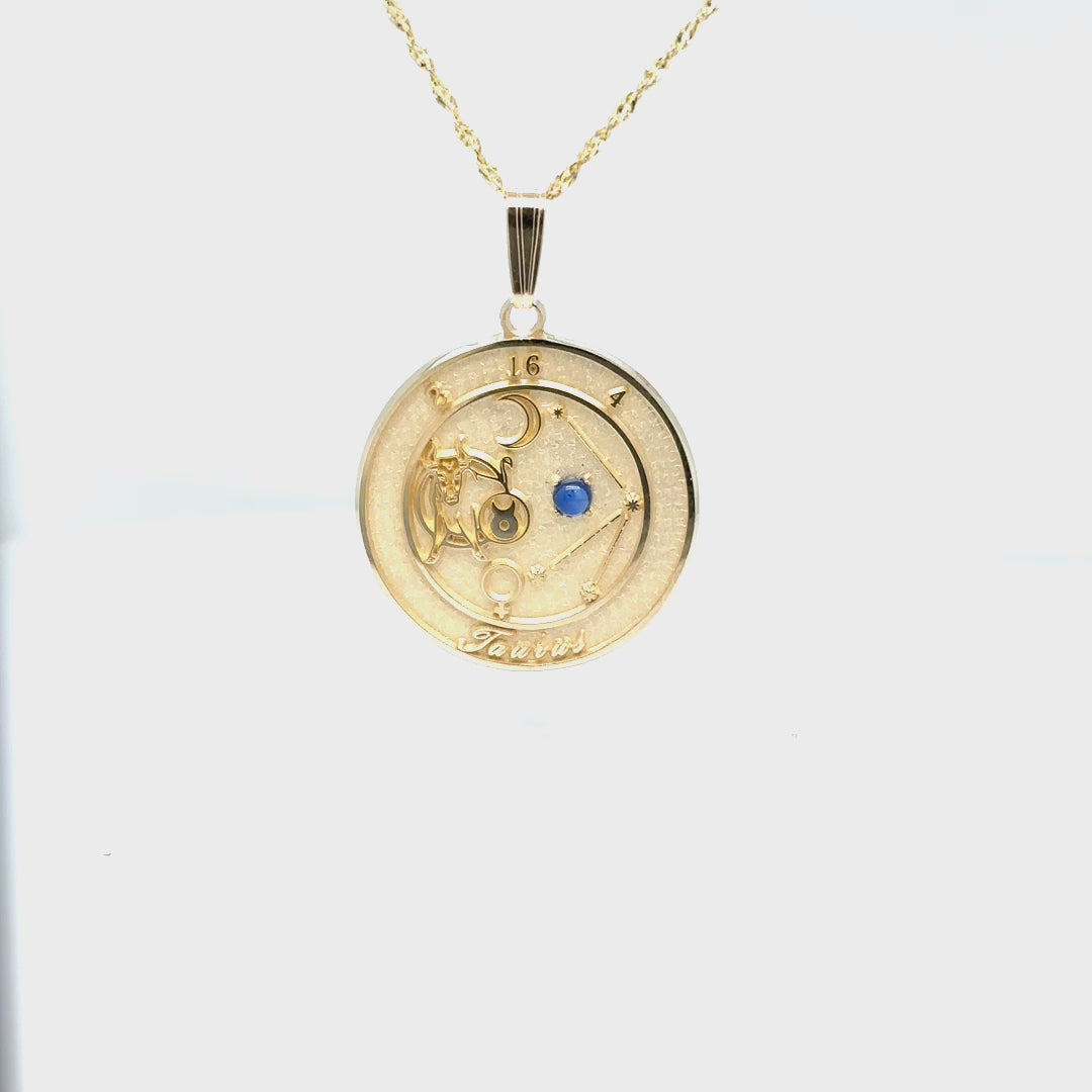10k gold taurus pendant
