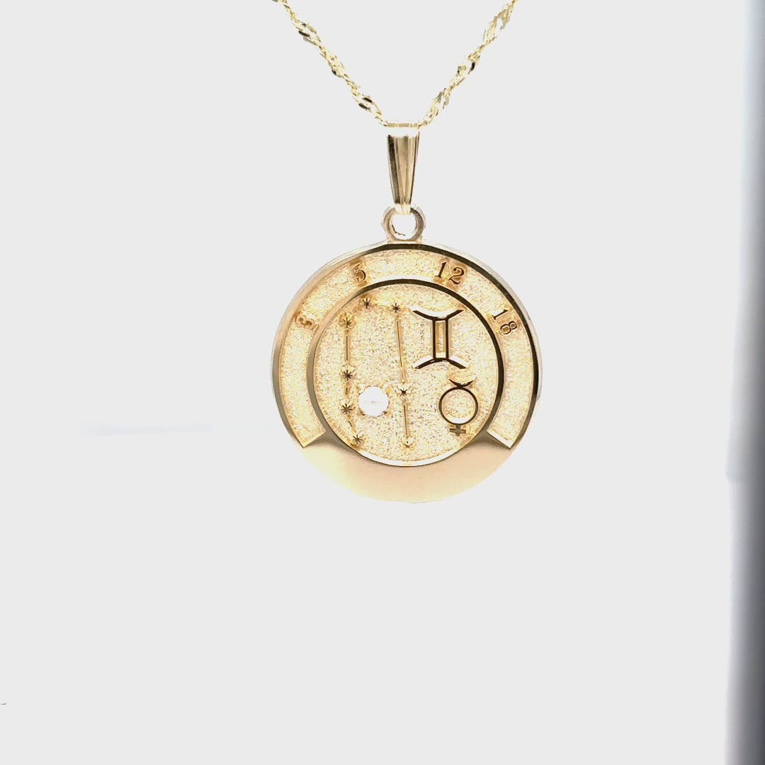Amazon.com: 14k White Gold Gemini Necklace Zodiac Pendant Star Sign  Birthdays 21st May to 21st June Jewelry Inscribed in 24k Gold on Black Onyx  Gemstone, 18
