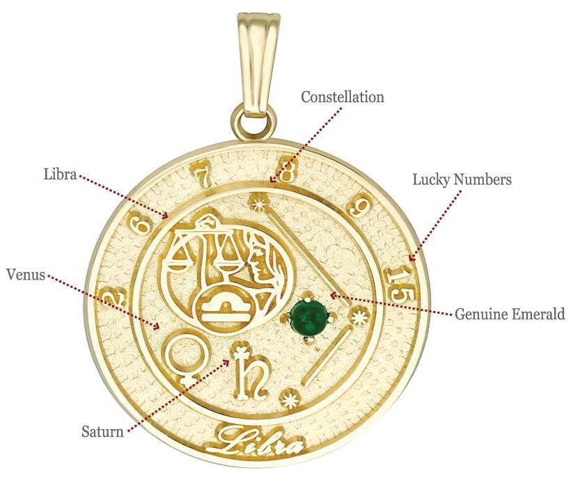 Talisman Pendant is a symbolic piece of jewelry designed to reflect the astrological characteristics associated with a person's zodiac sign