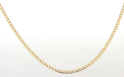 10K 3mm Yellow Gold Hollow Curb Link Chain