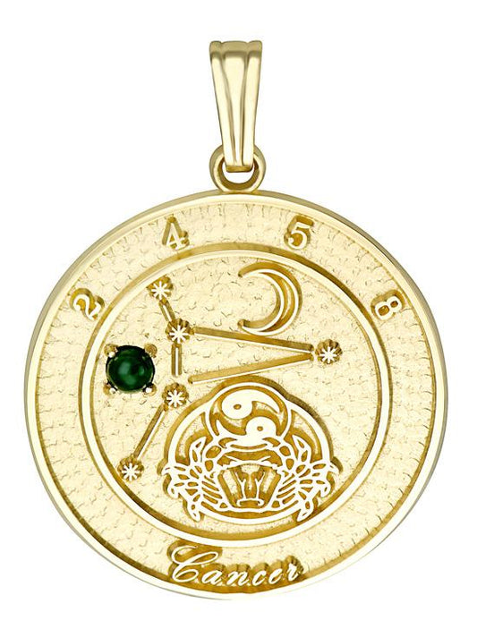  Gold Cancer Zodiac Pendant