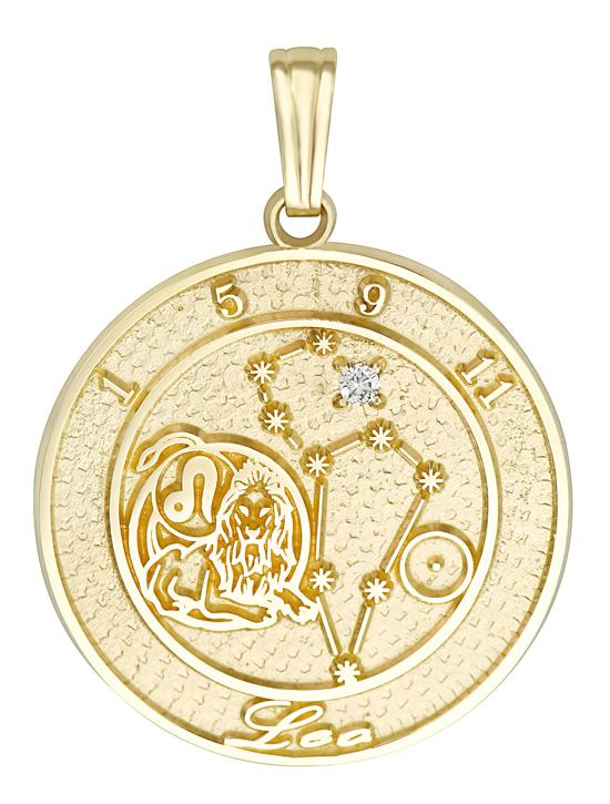  Gold Leo Zodiac Pendant