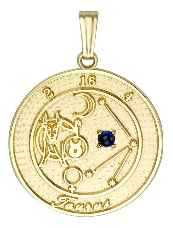 10K Gold Taurus Talisman Pendant